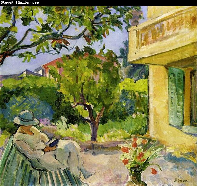 Lebasque, Henri Madame Lebasque Reading in the Garden